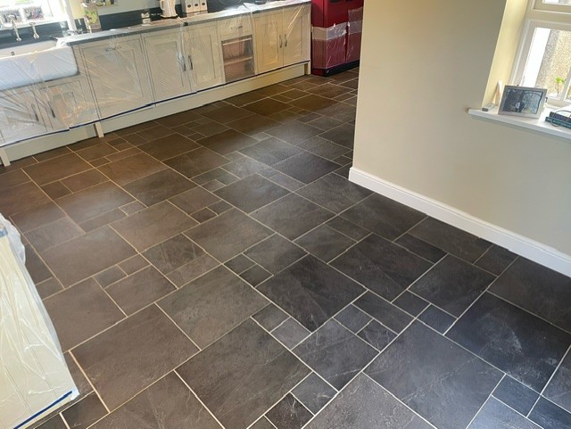 Slate Kitchen Floor Before Cleaning Dunblane