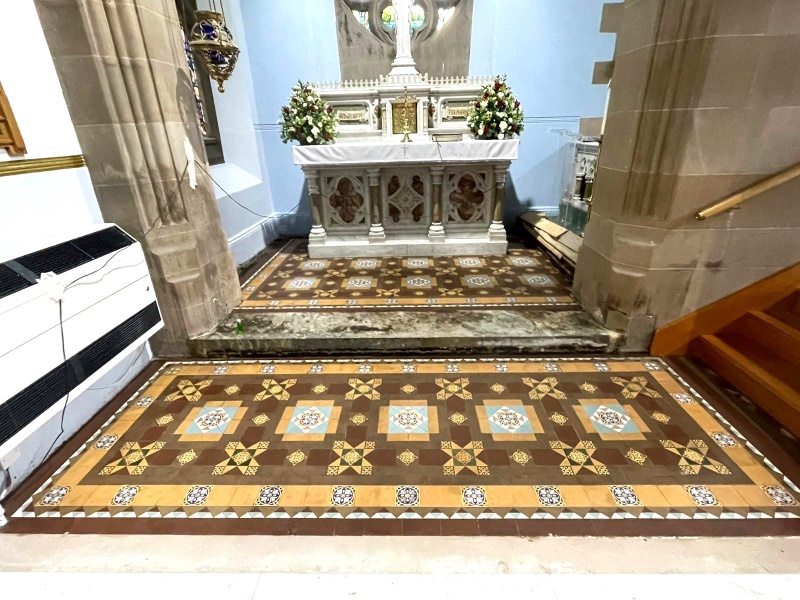 Victorian Tiled Chancel Floor After Renovation St Marys Coatbridge