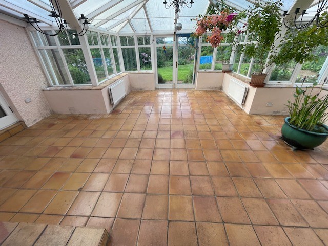 Terracotta Tiled Conservatory Floor Before Renovation Bannockburn