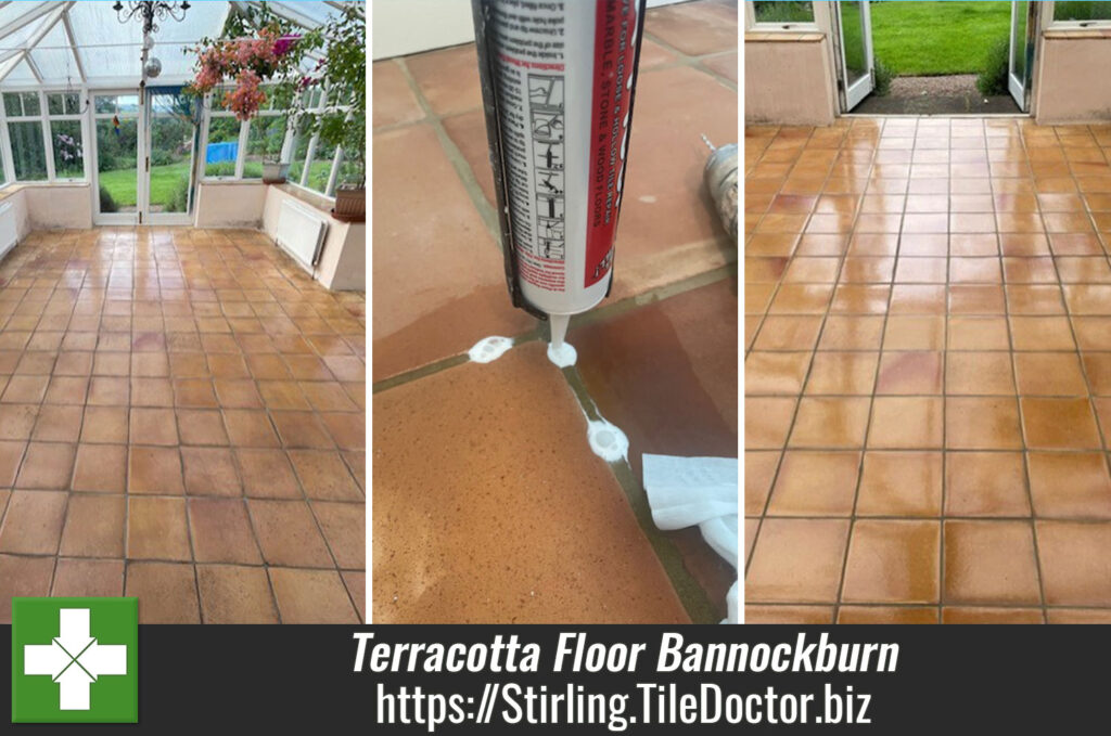 Terracotta Tiled Conservatory Floor Renovation Bannockburn