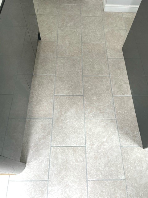 Ceramic Tiled Floor After Grout Repair and Colouring Cumbernauld