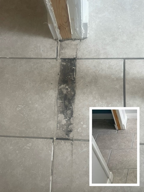 Ceramic Tiled Floor Before After Damage Repaired Cumbernauld